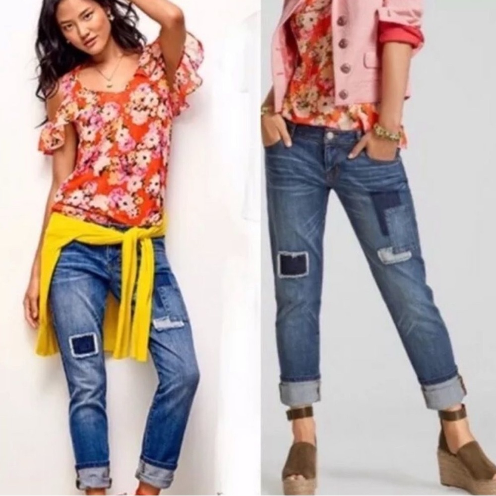 CAbi slim patchwork boyfriend jeans